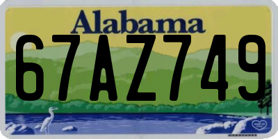 AL license plate 67AZ749