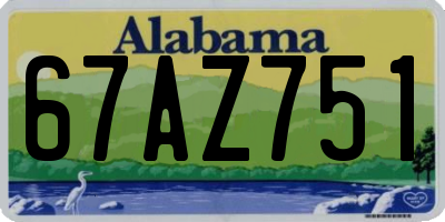 AL license plate 67AZ751