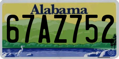 AL license plate 67AZ752