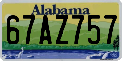 AL license plate 67AZ757