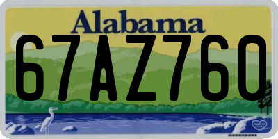 AL license plate 67AZ760