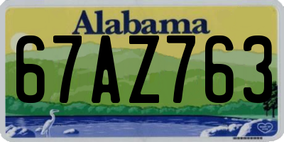 AL license plate 67AZ763