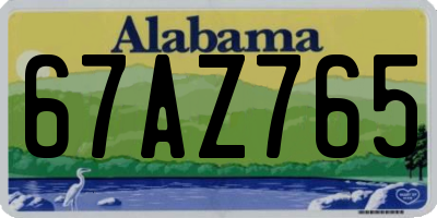 AL license plate 67AZ765