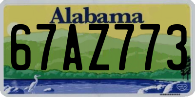 AL license plate 67AZ773