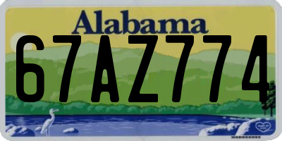 AL license plate 67AZ774