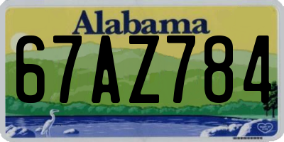 AL license plate 67AZ784