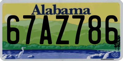 AL license plate 67AZ786