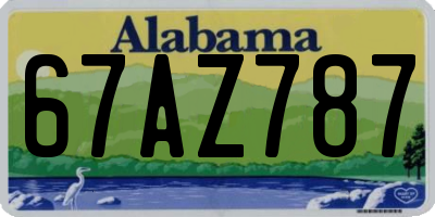 AL license plate 67AZ787