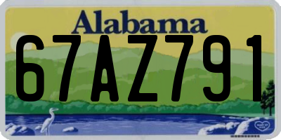 AL license plate 67AZ791