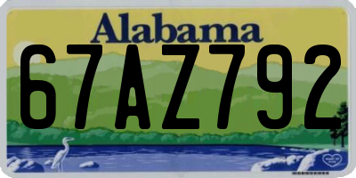 AL license plate 67AZ792