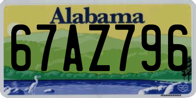 AL license plate 67AZ796