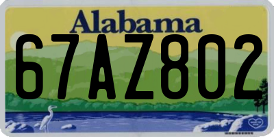 AL license plate 67AZ802