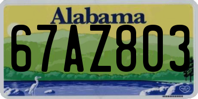 AL license plate 67AZ803
