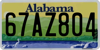 AL license plate 67AZ804