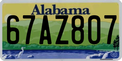 AL license plate 67AZ807