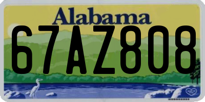 AL license plate 67AZ808