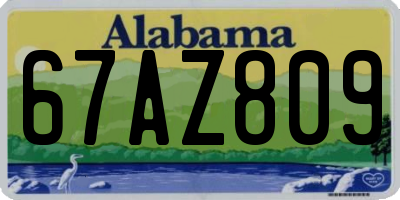 AL license plate 67AZ809