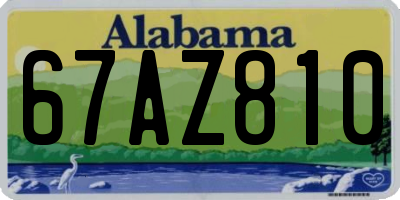 AL license plate 67AZ810