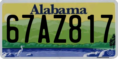 AL license plate 67AZ817