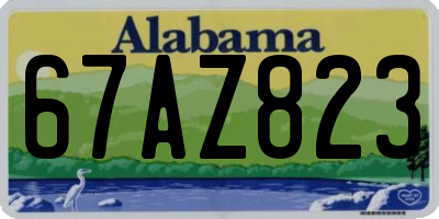 AL license plate 67AZ823
