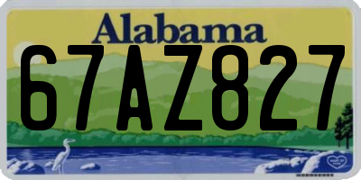 AL license plate 67AZ827