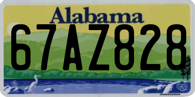 AL license plate 67AZ828