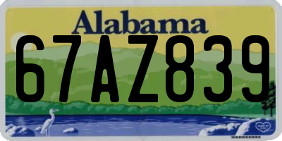AL license plate 67AZ839