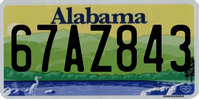 AL license plate 67AZ843