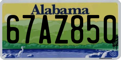 AL license plate 67AZ850