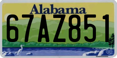 AL license plate 67AZ851