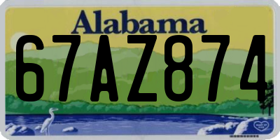 AL license plate 67AZ874
