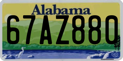 AL license plate 67AZ880