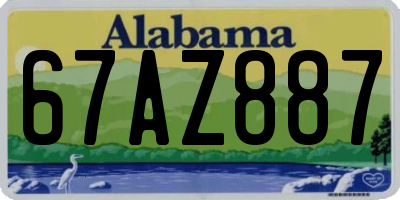 AL license plate 67AZ887