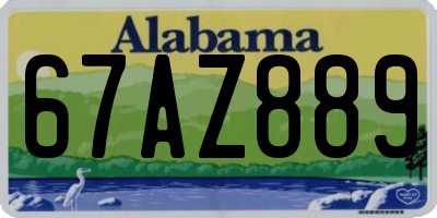 AL license plate 67AZ889
