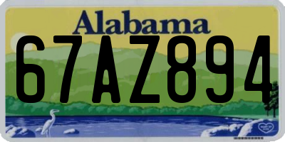 AL license plate 67AZ894