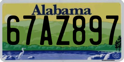 AL license plate 67AZ897