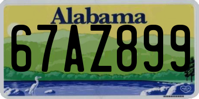 AL license plate 67AZ899
