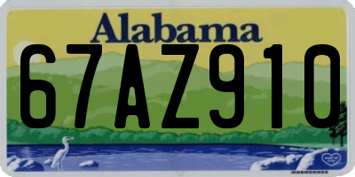 AL license plate 67AZ910