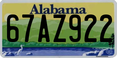 AL license plate 67AZ922