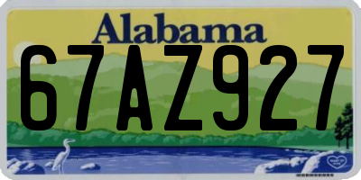 AL license plate 67AZ927