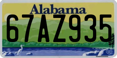 AL license plate 67AZ935