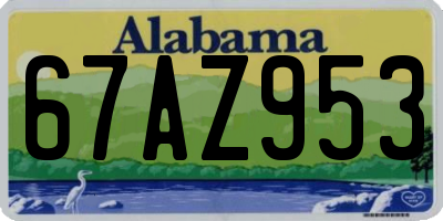 AL license plate 67AZ953