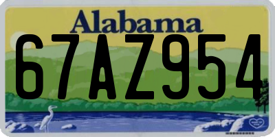 AL license plate 67AZ954