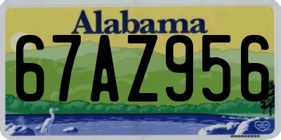 AL license plate 67AZ956