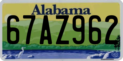 AL license plate 67AZ962
