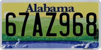AL license plate 67AZ968