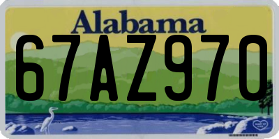 AL license plate 67AZ970