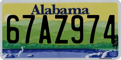 AL license plate 67AZ974