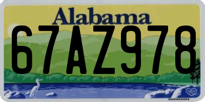 AL license plate 67AZ978