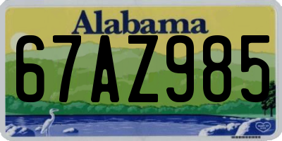 AL license plate 67AZ985